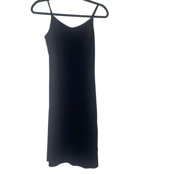 Dazy Womens Size Small Black Velvet V Neck Vampire Witchy Grunge Midi Slip Dress - Picture 1 of 7